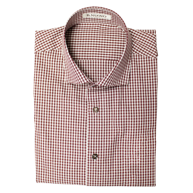 B.NUOVO ギンガムチェックシャツ　品番：735004 C45　ブラウン