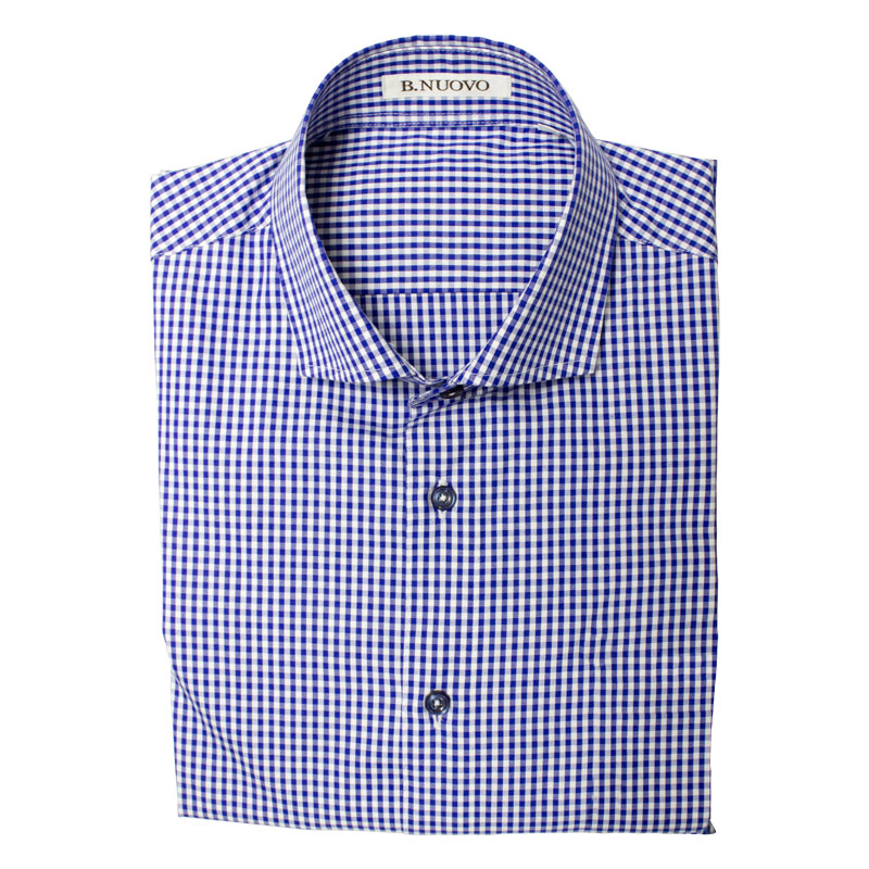 B.NUOVO ギンガムチェックシャツ　品番：735004 C95　ブルー